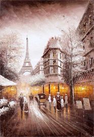 Картина маслом ножа гостиницы картины маслом Парижа пейзажа улицы на холсте