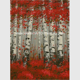 Покрашенный вручную лес Brich картины маслом современного искусства, абстрактная пейзажная живопись