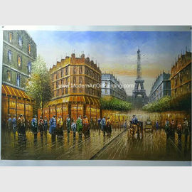 Пейзаж Парижа Эйфелевой башни ножа палитры картины маслом 100% Handmade Париж на холсте