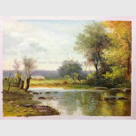 Благоустраивать утеса реки пейзажных живописей масла импрессиониста первоначальный Handmade на холсте