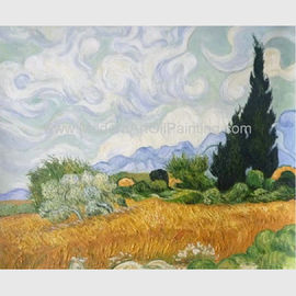 Handmade пшеничное поле воспроизводства картин маслом Винсента ван Гога с кипарисами
