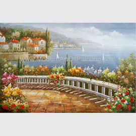 Картина маслом ландшафта Италии картины маслом береговой линии среднеземноморская для оформления стены