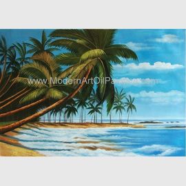 Покрашенные вручную гавайские картины художественного произведения, кокосовые пальмы картина маслом на холсте