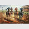 Абстрактная картина маслом ножа палитры на холсте/лошадях бежать картина искусства спорт