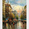 Современный нож палитры картины холста сцены улицы Парижа протягивая рамку