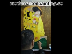 Вручную покрашенную картину маслом поцелуя холста для домашнего украшения