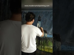 Искусство холста картин маслом ножа палитры современное для домашнего декора