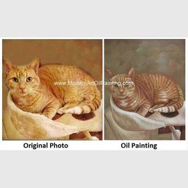 Картина маслом портрета кота покрашенная вручную с текстурой повернуть ваше фото в картину