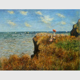 Воспроизводство масла Клод Monet, прогулка скалы на масле Pourville на см холста 50 x 70
