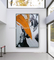 Покрасьте холст покрашенных вручную картин холста абстрактного искусства современный для отделки стен