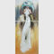 Дама В Бел Одевать Covered картины маслом современного искусства холста с тонким пластиковым слоем