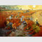 Воспроизводств ван Гога импрессионизма виноградники покрашенных вручную красные на Arles