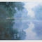 Утро зеленого воспроизводства картин маслом Клод Monet туманное на Сене