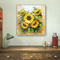 Флористическая картина ножа палитры солнцецвета для внутреннего художественного оформления комнаты прожития